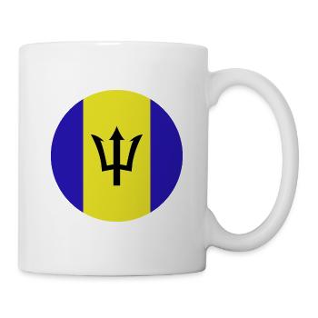Runde Barbados-Flagge - Tasse - Weiß - Rechts