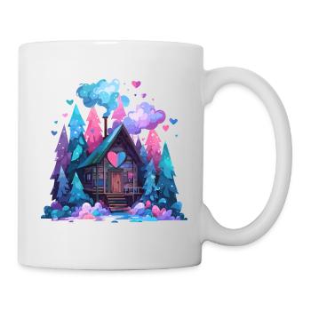 Chambre du Cœur Hutte Forêt Forêt Arc-en-ciel - Mug blanc - blanc - Droite