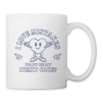 Love Mistakes – Retro Comic Flirt Saying - Mug - white - Right