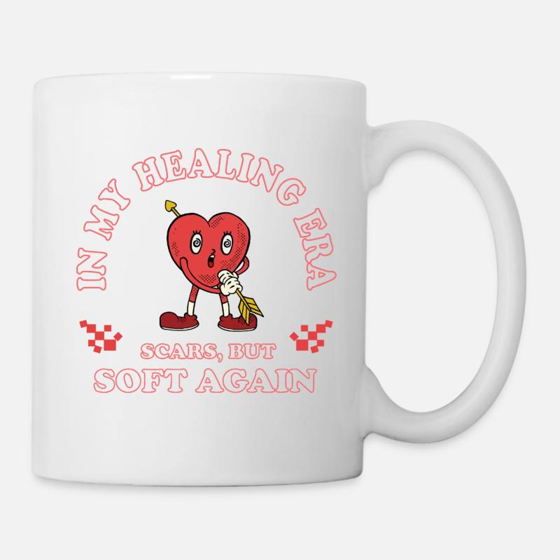 In My Healing Era – Retro Comic Herz - Tasse - Weiß