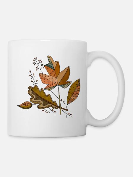 Blätter - Tasse - Weiß