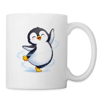 Tanzender Pinguin - Tasse - Weiß - Rechts