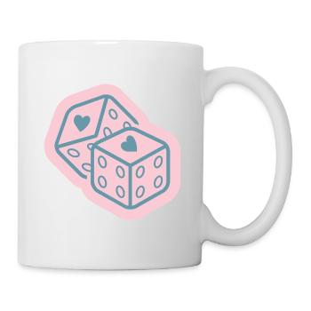 Herzwürfel in Pastellrosa - Tasse - Weiß - Rechts