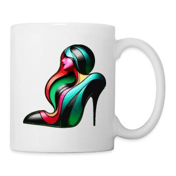 Art de la femme à talons hauts avec illusion d’optique - Mug blanc - blanc - Droite
