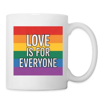 Love is for Everyone - Antifa Rainbow Tee - Tasse - Weiß - Rechts