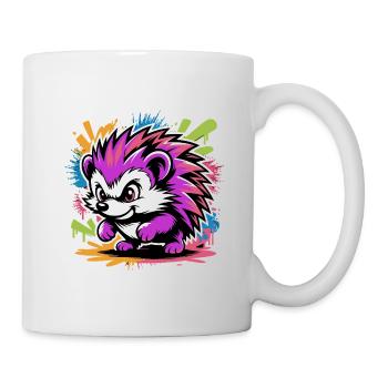 Neon Fraffiti Hedgehog Color Explosion - Mug - white - Right
