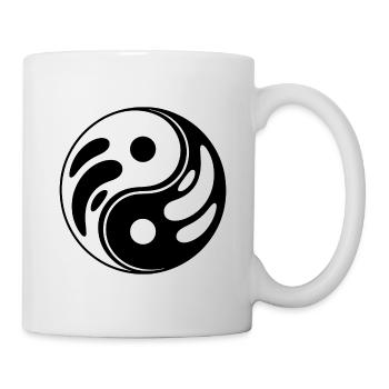 Yin Yang Gleichgewicht Muster - Tasse - Weiß - Rechts