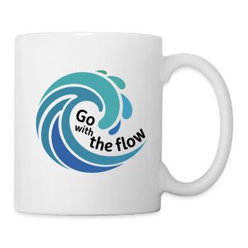 Go with the Flow Wellenkunst - Tasse - Weiß - Rechts