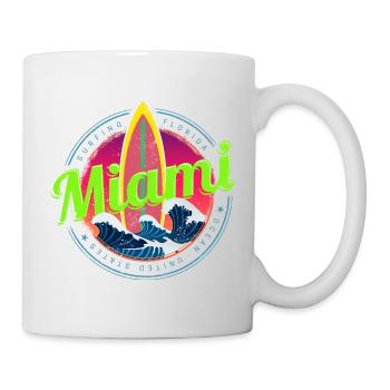 Miami Florida Surf Design Vintage Souvenir - Tasse - Weiß - Rechts