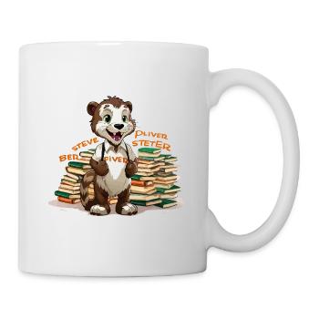 Otter Lernheld mit Büchern - Tasse - Weiß - Rechts