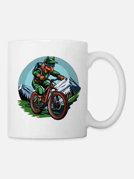 Ponys Mountainbiker / Bike Pony - Tasse - Weiß
