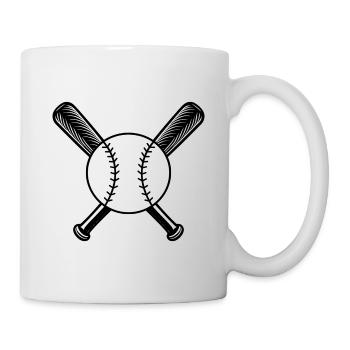 Baseball ball and bats - Mug - white - Right