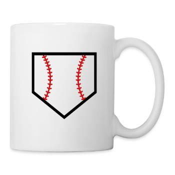 Baseball home plate - Mug - white - Right
