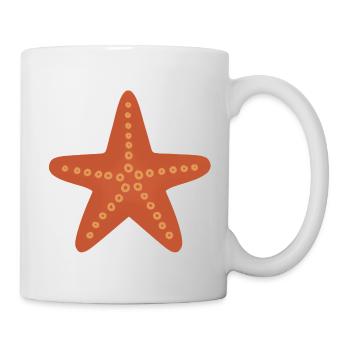Gepunkteter Korallen-Seestern-Grafik - Tasse - Weiß - Rechts