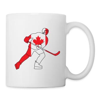 Hockey player with the Canadian flag - Mug - white - Right