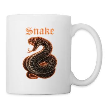 Neon-Kobra mit Flammenkanten Geschenkidew - Tasse - Weiß - Rechts