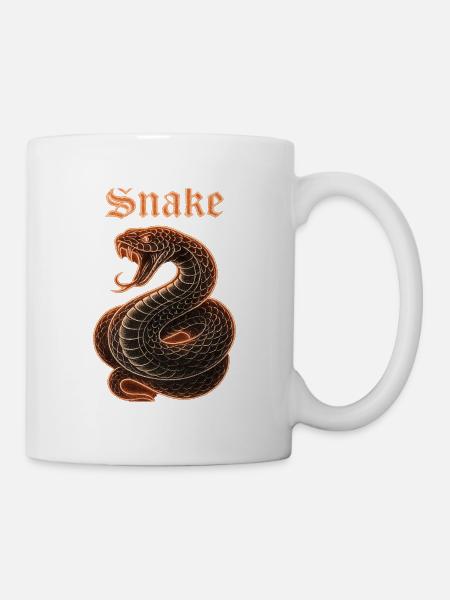Neon-Kobra mit Flammenkanten Geschenkidew - Tasse - Weiß