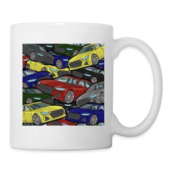 Kaleidoskop Autos Farbexplosion - Tasse - Weiß - Rechts