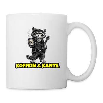 Koffein & Kante – Rock Waschbär (Sketch) - Tasse - Weiß - Rechts