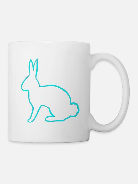Neonhäschen Kontur  - Tasse - Weiß