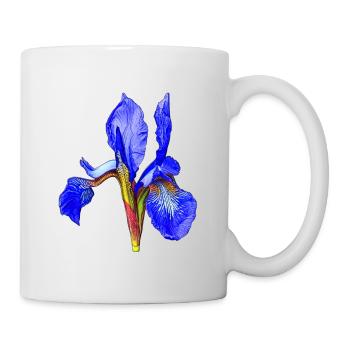 iris, schwertlilie - Tasse - Weiß - Rechts