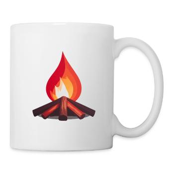Lagerfeuer Flammen Illustration - Tasse - Weiß - Rechts