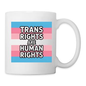 Les droits trans sont des droits humains - T-shirt Pride - Mug blanc - blanc - Droite