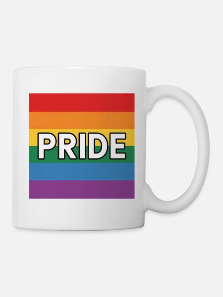 Pride – Queer Rainbow Flag Tee - Tasse - Weiß