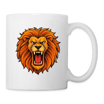 Lion's Head Roaring Design - Mug - white - Right
