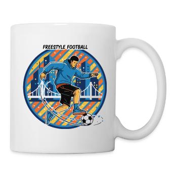 Freestyle Fußball City Move Urban Fussball Motiv - Tasse - Weiß - Rechts