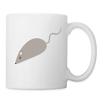 Grey Mouse Minimalist Sketch - Mug - white - Right