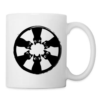 Cats circle view from above - Mug - white - Right