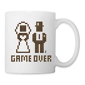 Game Over (Mariage Enterrement de vie de garçon : couple marié Pixel / 2C) - Mug blanc - blanc - Droite