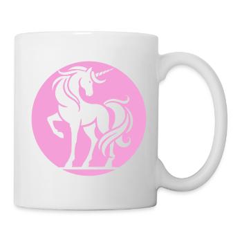 Cercle de la silhouette de la licorne rose - Mug blanc - blanc - Droite