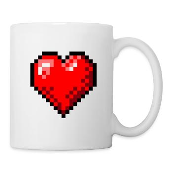 Pixel Art Retro Single Heart - Mug - white - Right
