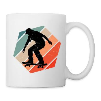 Vintage skateboarding design for skaters - Mug - white - Right