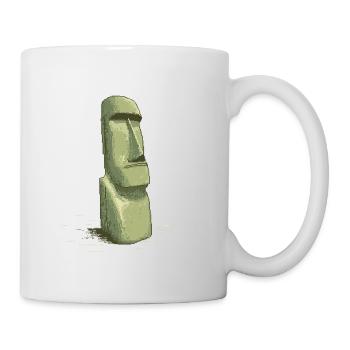 Retro Pixel Art Moai Easter Island Statue - Tasse - Weiß - Rechts
