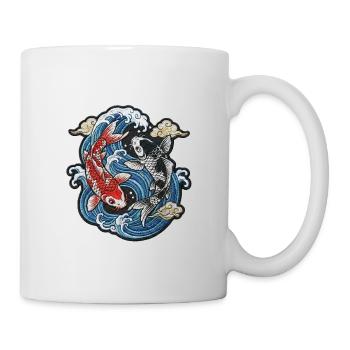 Koi in Waves: Sereni Embroidery - Mug - white - Right