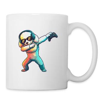 Gamer Pudel Hund spielt Videospiele Kunst - Tasse - Weiß - Rechts