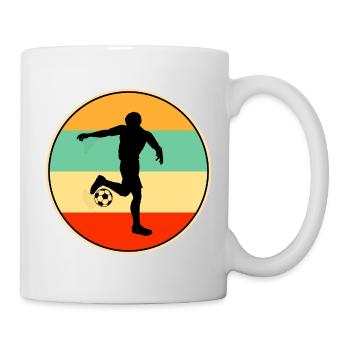 Retro Footballer Silhouette Vintage Football - Mug - white - Right