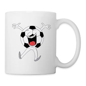 Lachendes Fußball-Maskottchen - Tasse - Weiß - Rechts