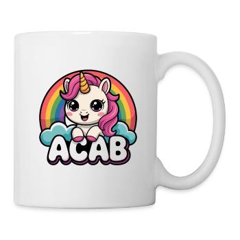 ACAB - T-shirt Unicorn Anti-Cops - Mug blanc - blanc - Droite