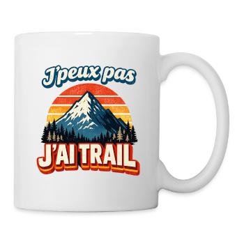 J'peux pas j'ai trail montagne rétro - Mug blanc - blanc - Droite