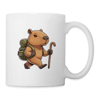 Niedliches Wandern Capybara Nager-Trekking-Kunst - Tasse - Weiß - Rechts