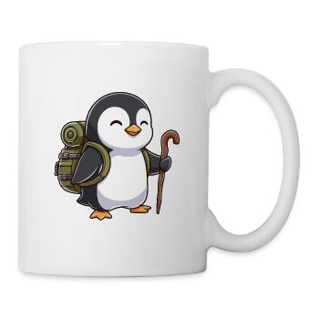 Niedliches Wandern, Pinguin-Vogel-Trekkingkunst - Tasse - Weiß - Rechts