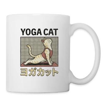 Yoga Cat - Tasse - Weiß - Rechts