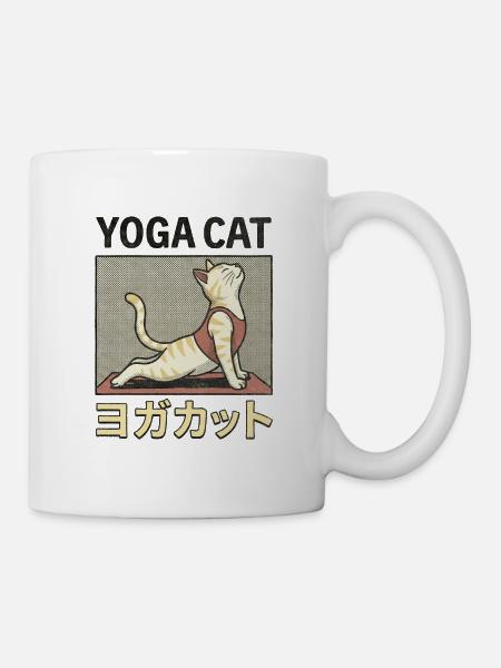 Yoga Cat - Mug - white