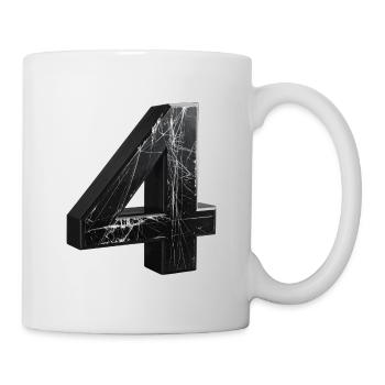 Schwarze 4 mit Marmormuster - Tasse - Weiß - Rechts