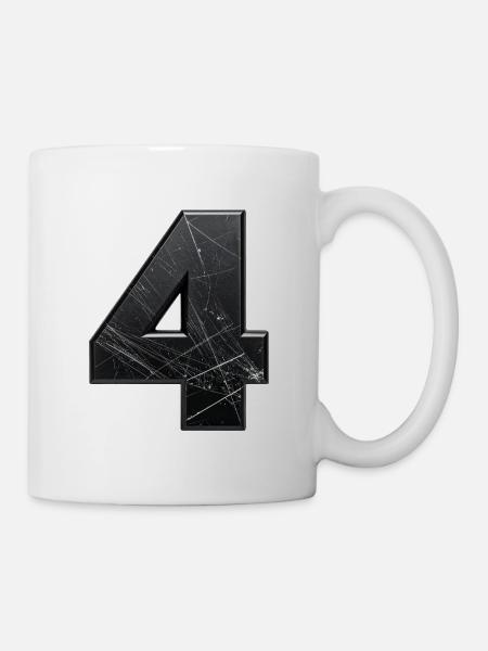 Raues Vierzahl-Design - Tasse - Weiß