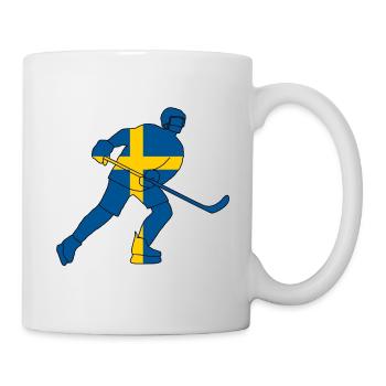 Hockey player with the Swedish flag - Mug - white - Right